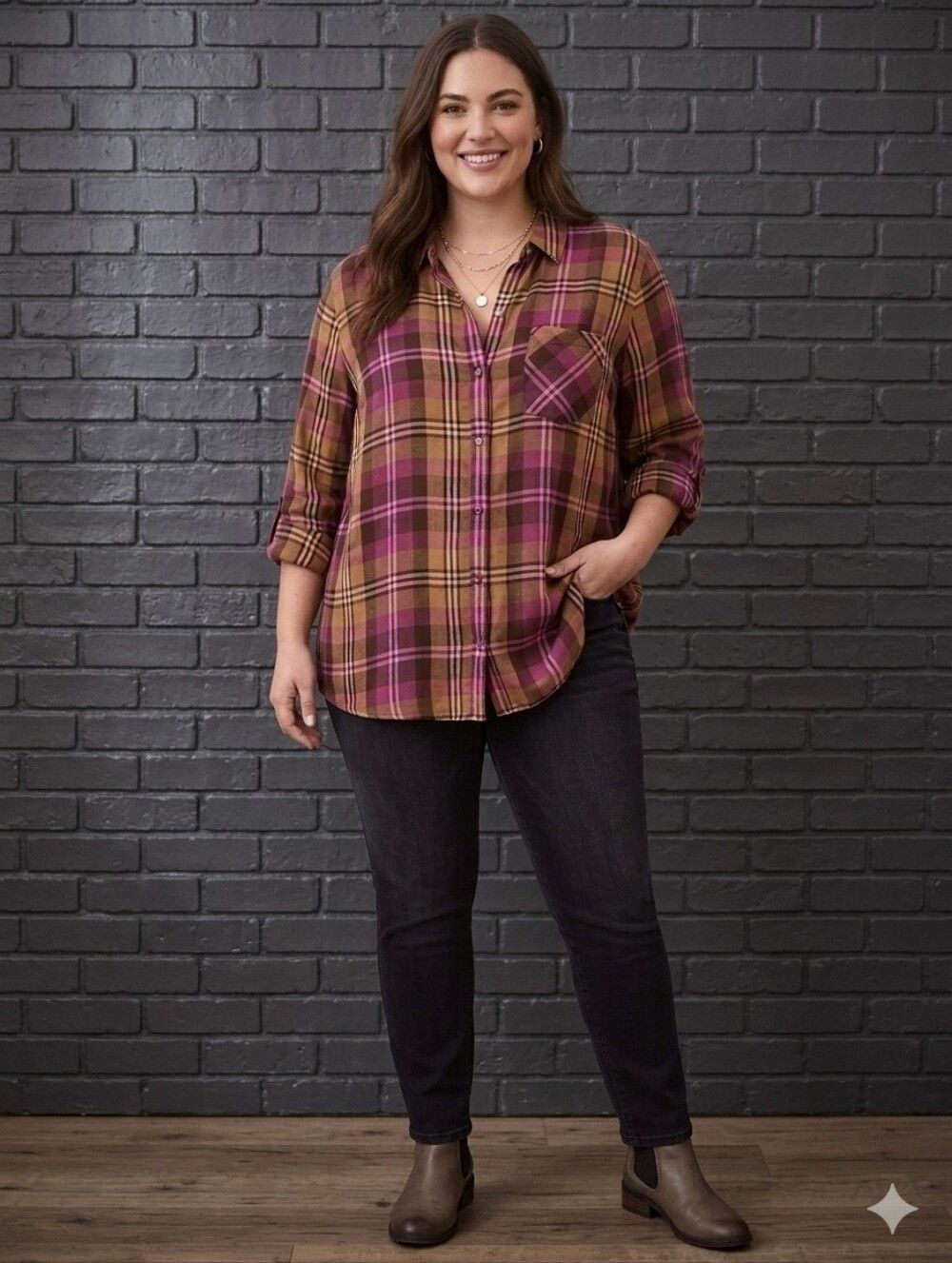 C Est. 1946 Plaid Button Down Long Sleeve Shirt Size XL